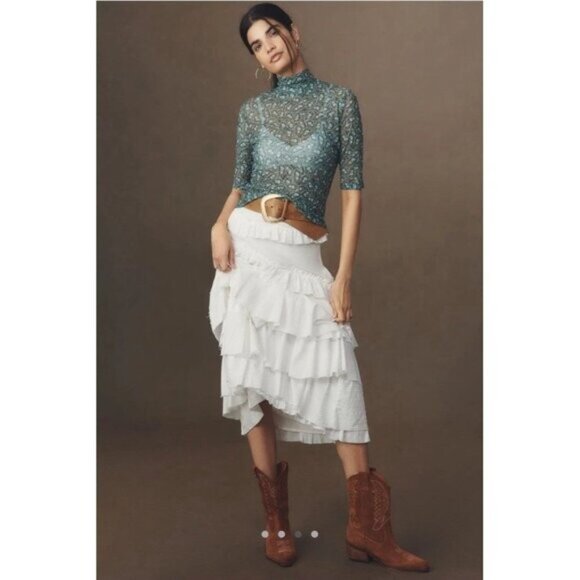 NWT Size S - By Anthropologie Half-Sleeve Mesh Top (NWT US$ 68) - Picture 5 of 16